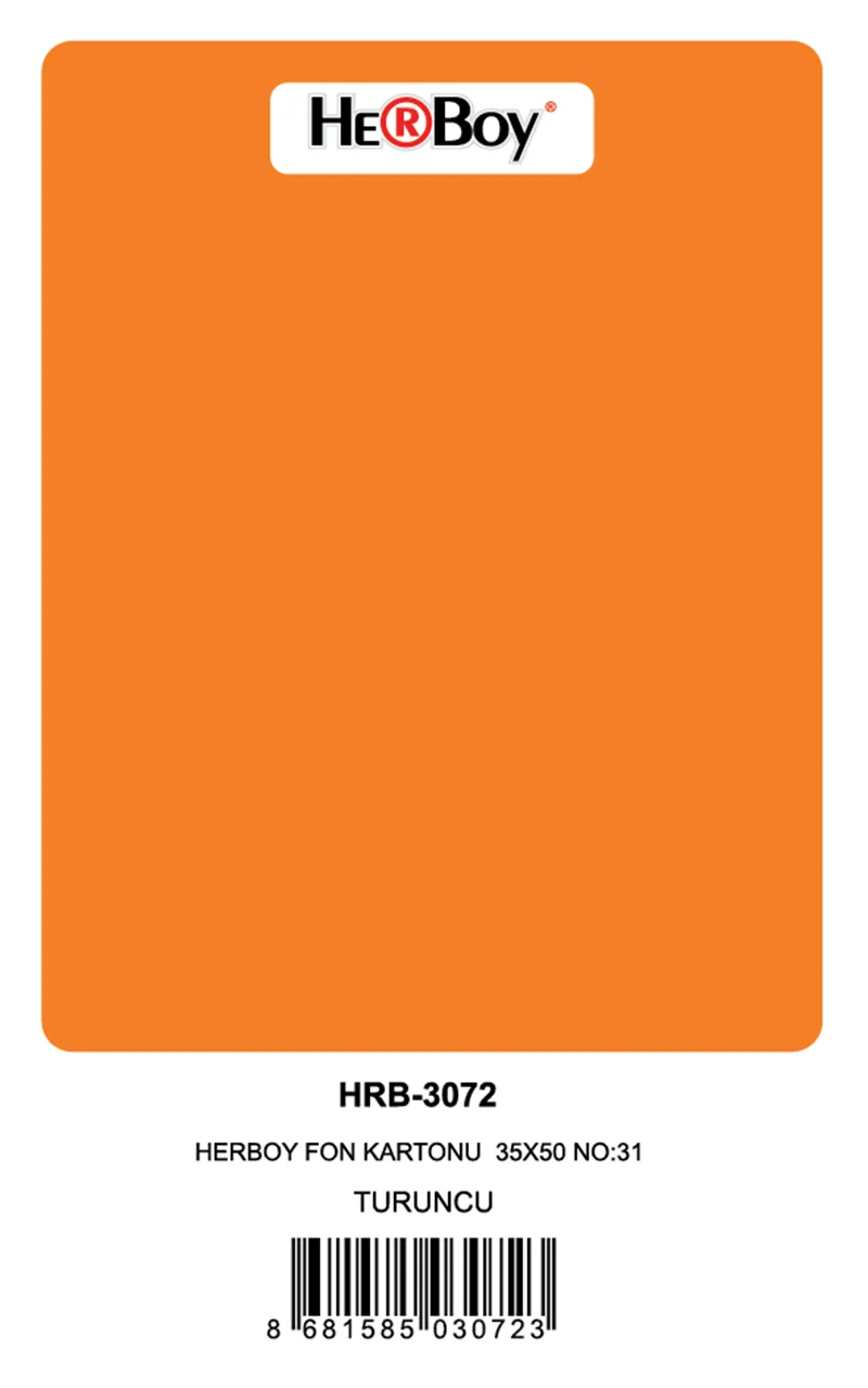 HERBOY FON KARTONU 35X50 NO:31 TURUNCU 100 LÜ HRB-3072 (Best)