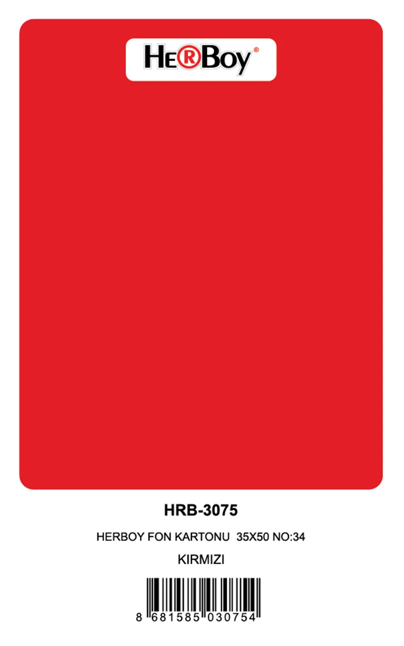 HERBOY FON KARTONU 35X50 NO:34 KIRMIZI 100 LÜ HRB-3075 (Best)