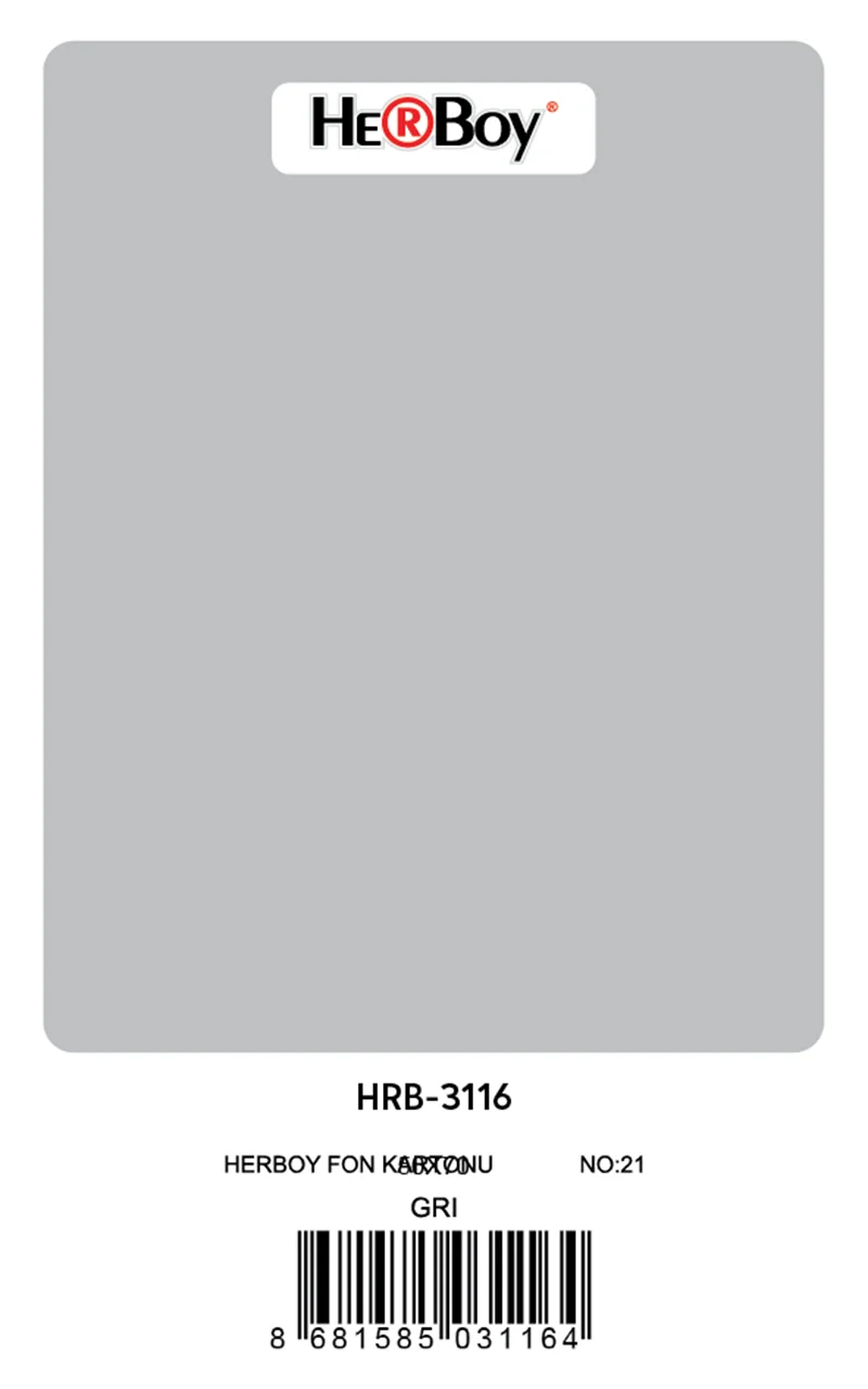 HERBOY FON KARTONU 50x70 GRİ NO:21 160 GR 100 LÜ HRB-3116 (Best)
