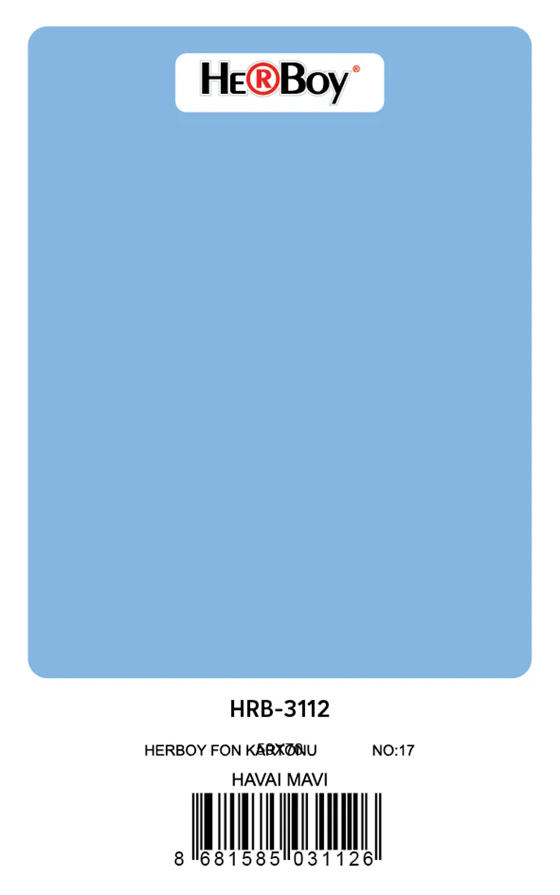 HERBOY FON KARTONU 50x70 HAVAİ MAVİ NO:17 160 GR 100 LÜ HRB-3112 (Best)
