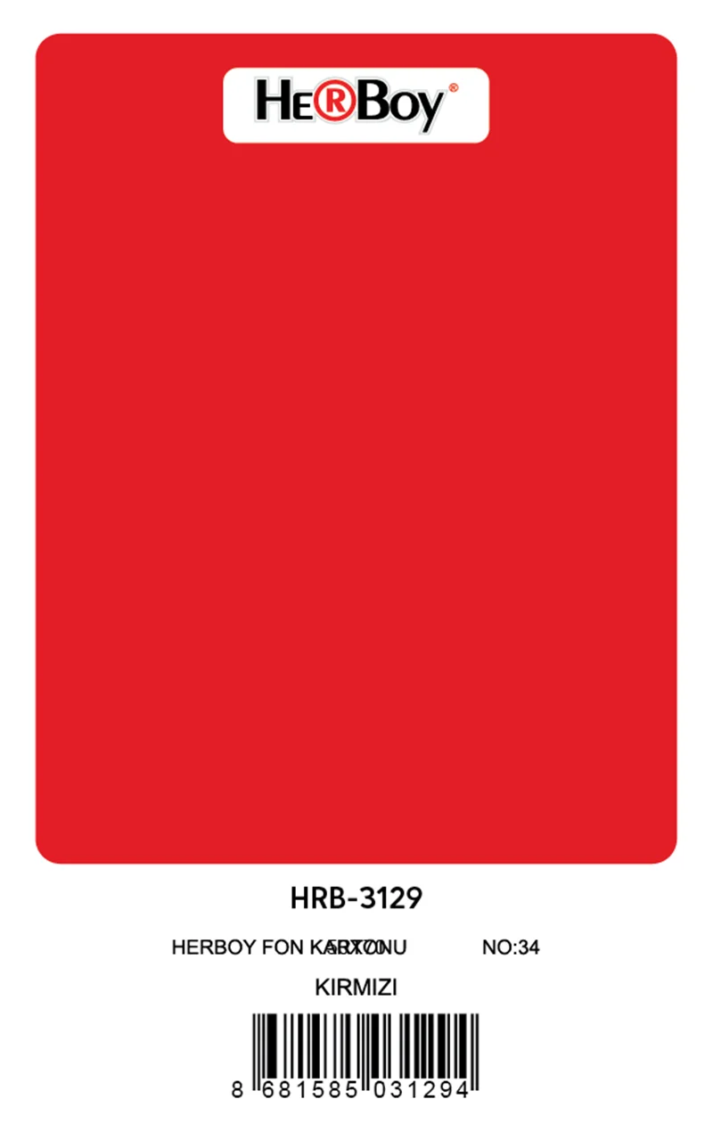 HERBOY FON KARTONU 50x70 KIRMIZI NO:34 160 GR 100 LÜ HRB-3129 (Best)