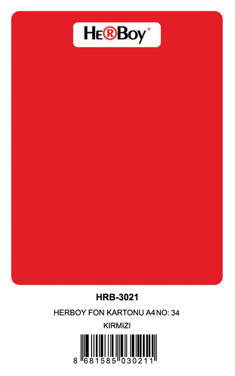 HERBOY FON KARTONU A4 KIRMIZI 160 GR NO:34 100 LÜ HRB-3021 (Best)