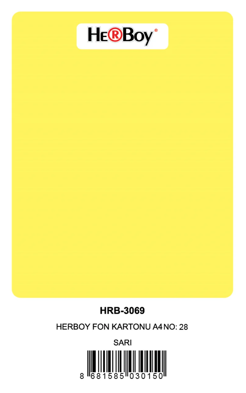 HERBOY FON KARTONU A4 SARI 160 GR NO:28 100 LÜ HRB-3015 (Best)