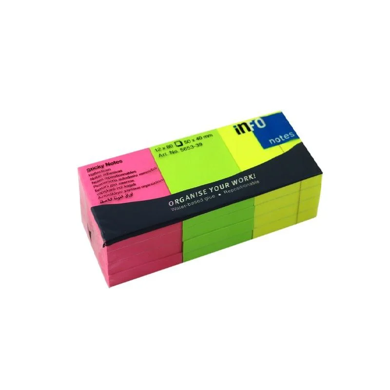 INFO NOTES 50x40 PARLAK RENK POSTİT 12 Lİ 565339 (Best)
