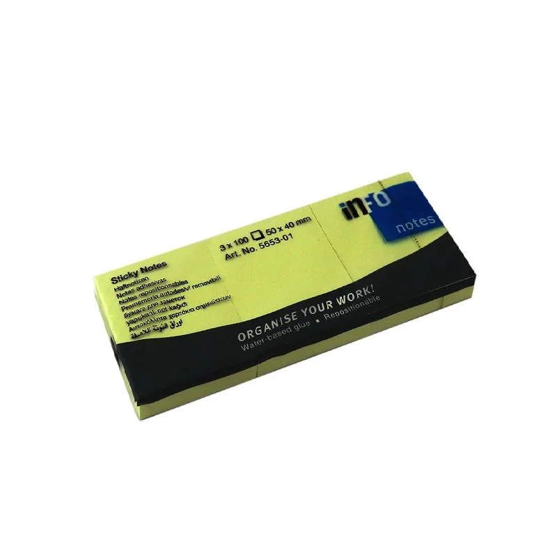 INFO NOTES 50x40 SARI POSTİT 3 LÜ PK 100 yp 565301 (Best)