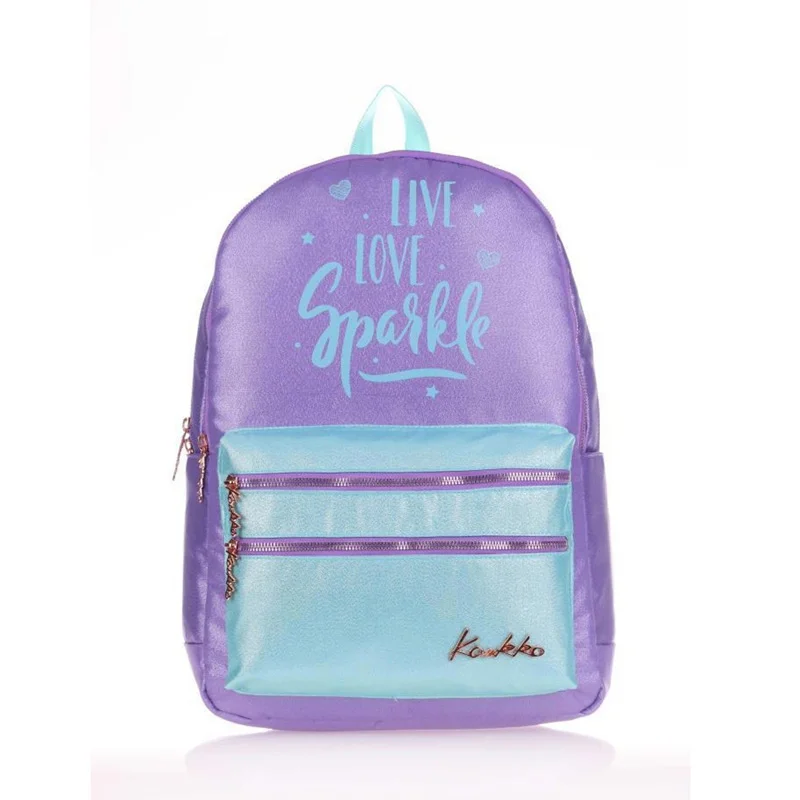 KAUKKO K1571 SPARKLE SIRT ÇANTASI DUBLE KOYU LİLA (Best)