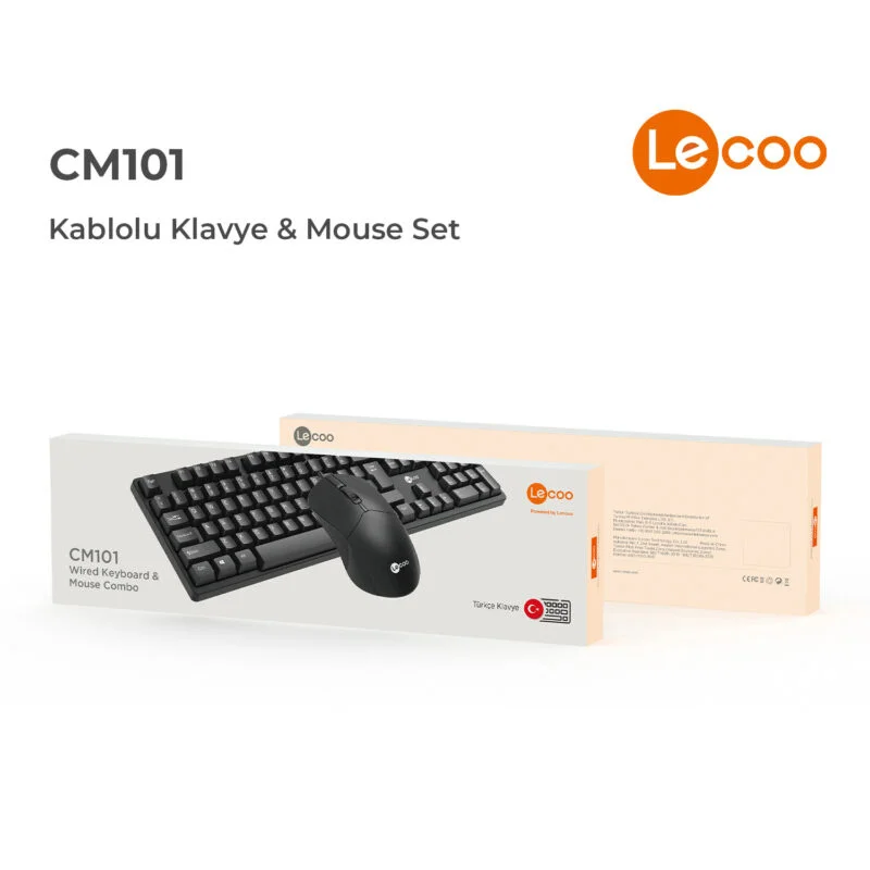 LECOO CM101 SİYAH KABLOLU KLAVYE &amp; MOUSE SET (Best)