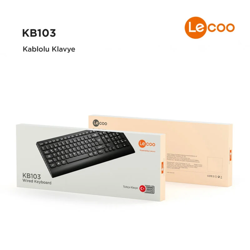 LECOO KB103 SİYAH KABLOLU Q KLAVYE (Best)