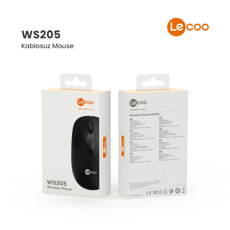 LECOO WS205 SİYAH KABLOSUZ MOUSE (Best)