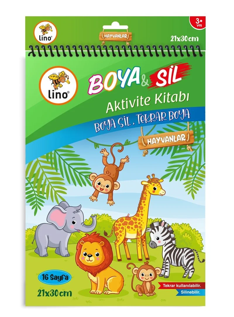 LINO BS-1006 BOYA SİL AKTİVİTE BOYAMA KİTABI HAYVANLAR A4 EBAT SİLİNEBİLİR (Best)