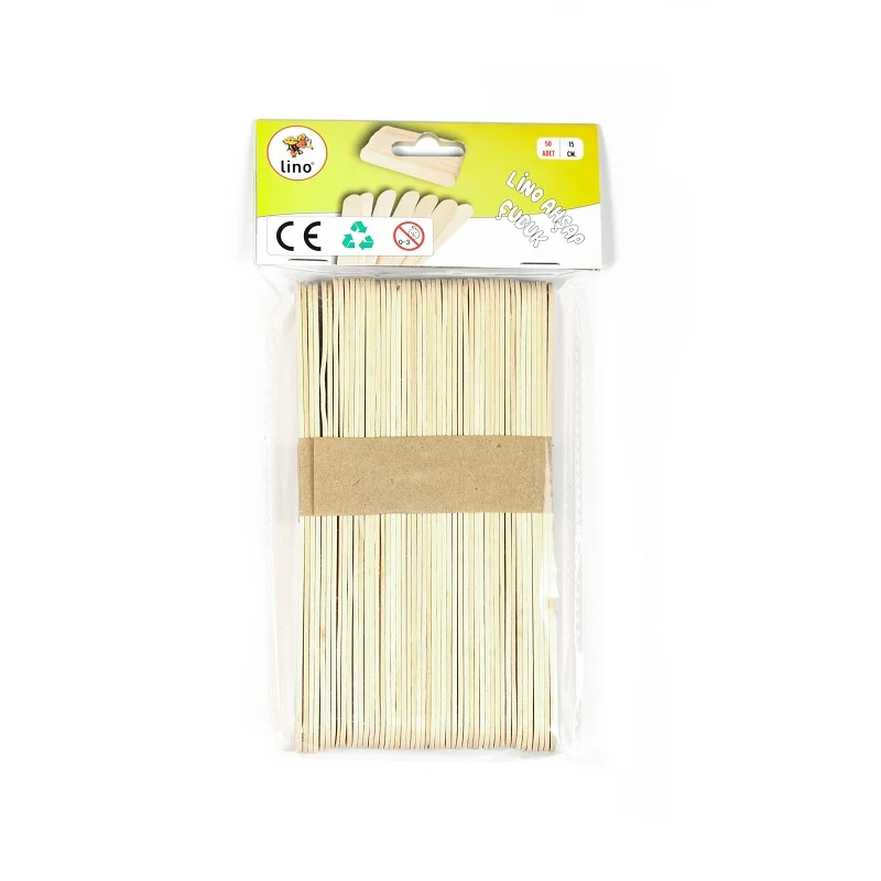 LINO RBZ-030 AHŞAP ÇUBUK NATUREL GENİŞ 15 CM 50 Lİ (Best)