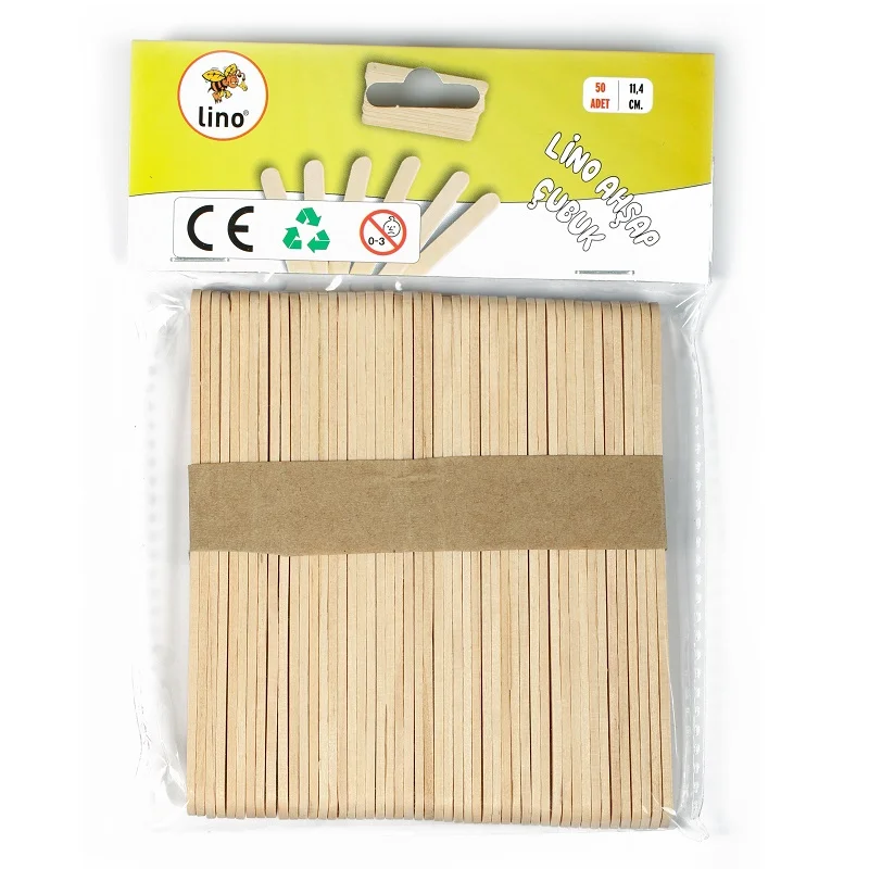 LINO RBZ-032 AHŞAP NATUREL ÇUBUK DAR 11 CM 50 Lİ (Best)