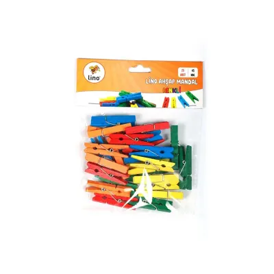 LINO RBZ-038 AHŞAP MANDAL RENKLİ 45 MM (Best)