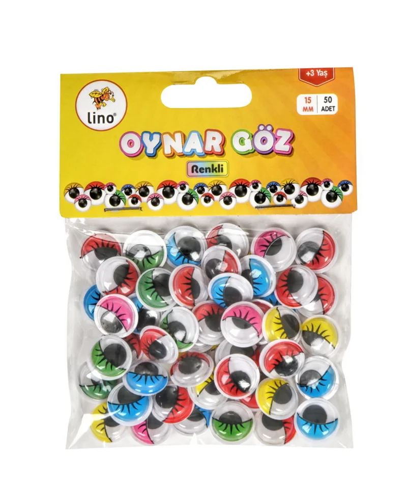 LINO RBZ-150 OYNAR GÖZ 15mm RENKLİ 50 Lİ (Best)
