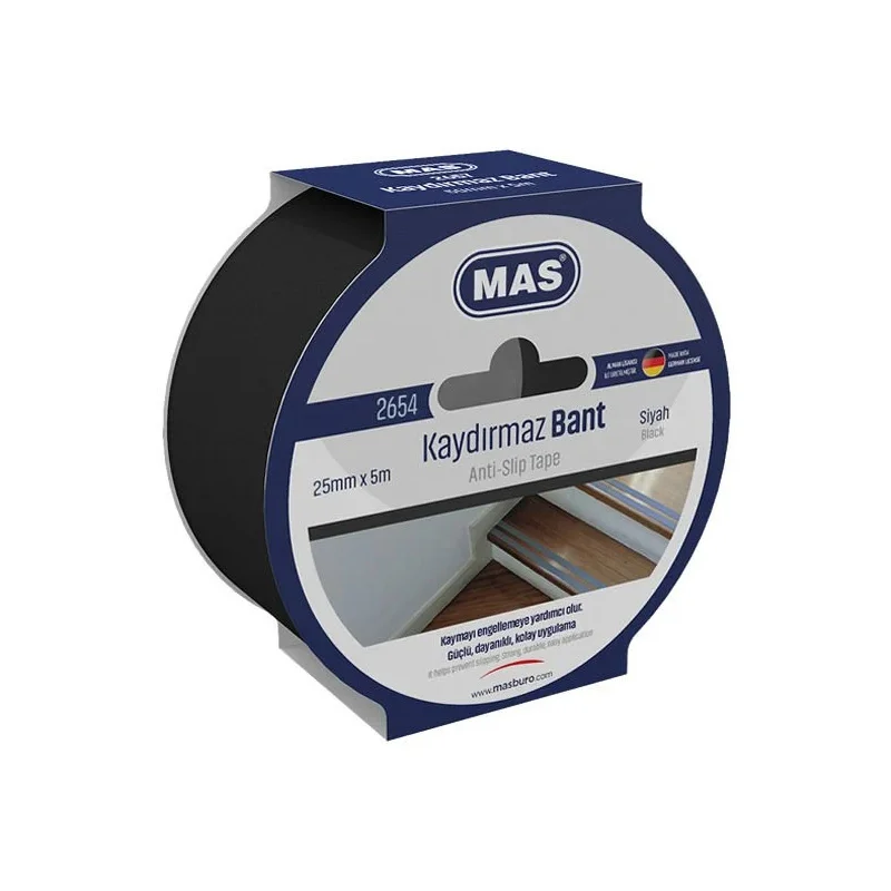 MAS 2654 KAYDIRMAZ BANT 25 mm x 5 mt SİYAH (Best)