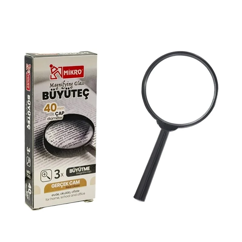 MİKRO MFG-7243-40 BÜYÜTEÇ 40 MM GERÇEK CAM MAGNIFYING GLASS (Best)
