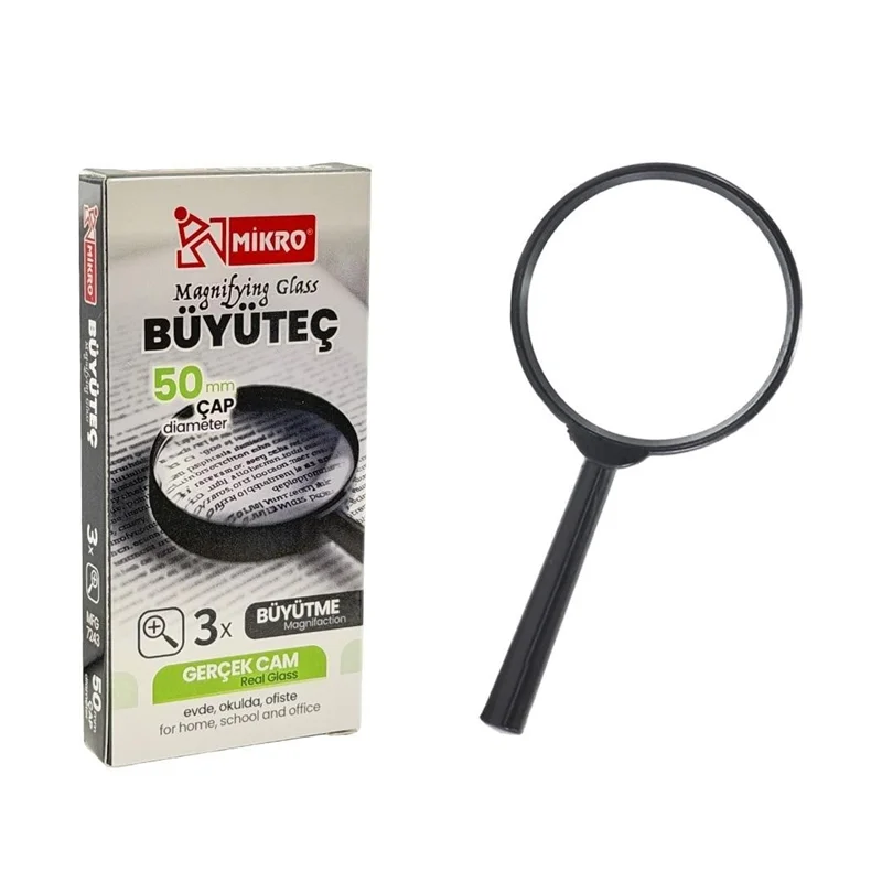 MİKRO MFG-7243-50 BÜYÜTEÇ 50MM GERÇEK CAM MAGNIFYING GLASS (Best)