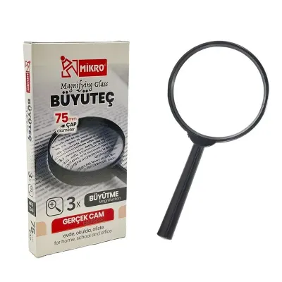 MİKRO MFG-7243-75 BÜYÜTEÇ 75MM GERÇEK CAM MAGNIFYING GLASS (Best)