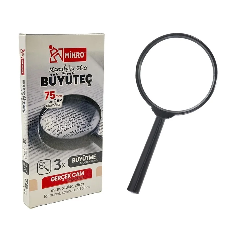 MİKRO MFG-7243-75 BÜYÜTEÇ 75MM GERÇEK CAM MAGNIFYING GLASS (Best)
