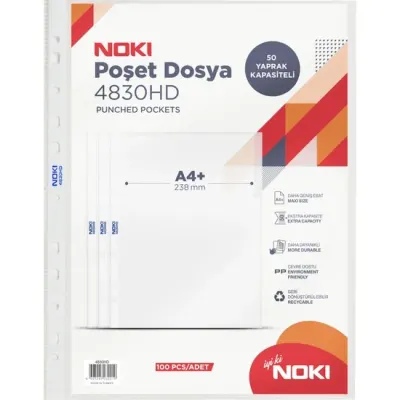 NOKİ HD POŞET DOSYA  A4 100 LÜ 4830HD 80 Mic. (Best)