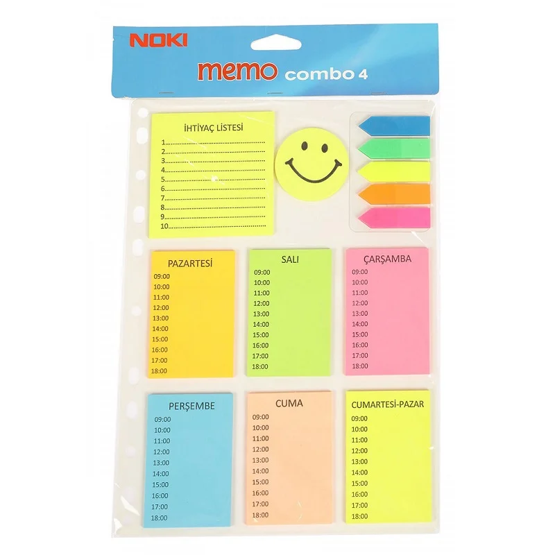 NOKİ MEMO COMBO 4 YAPIŞKANLI NOTLUKLAR 12704 (Best)
