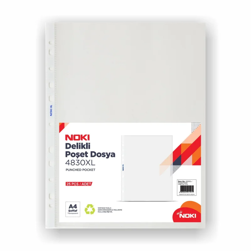 NOKİ POŞET DOSYA 25 Lİ A4 XL 4830XL25 (Best)