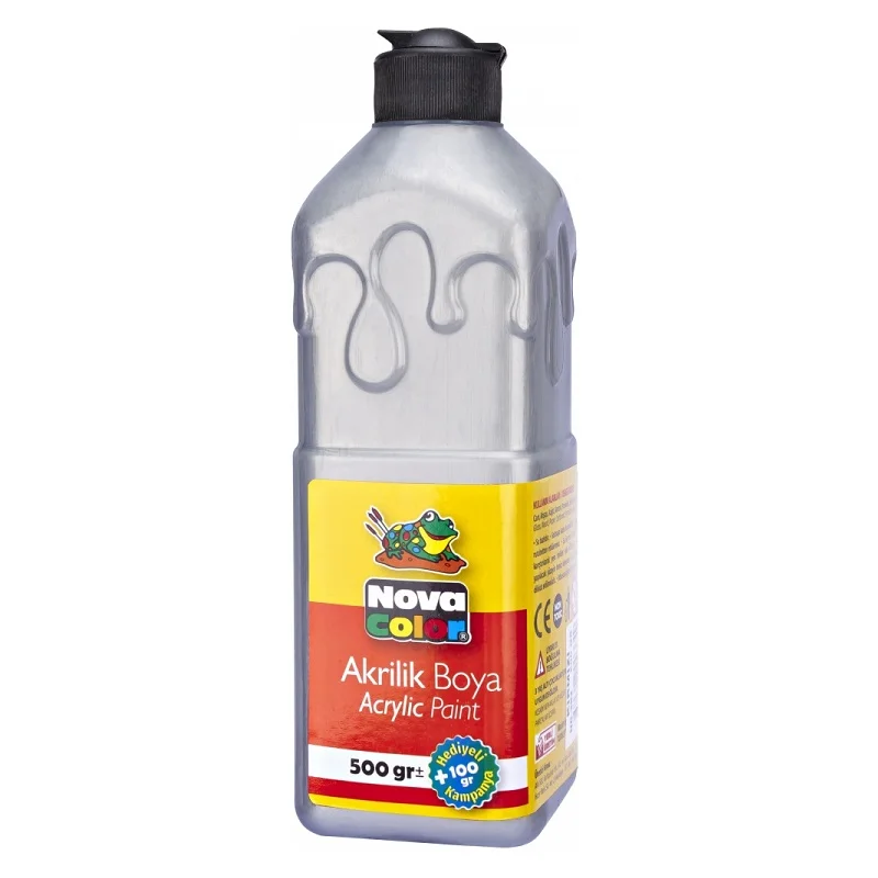NOVA COLOR AKRİLİK BOYA 500 ml GÜMÜŞ NC-671 (Best)
