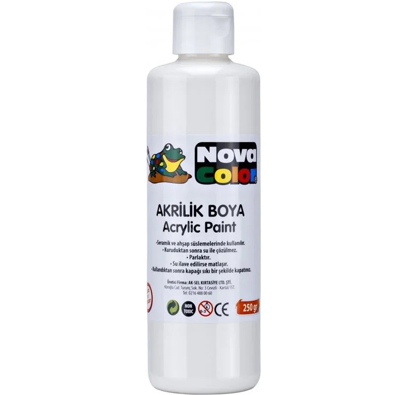 NOVA COLOR AKRİLİK BOYA BEYAZ ŞİŞE NC-173 (Best)