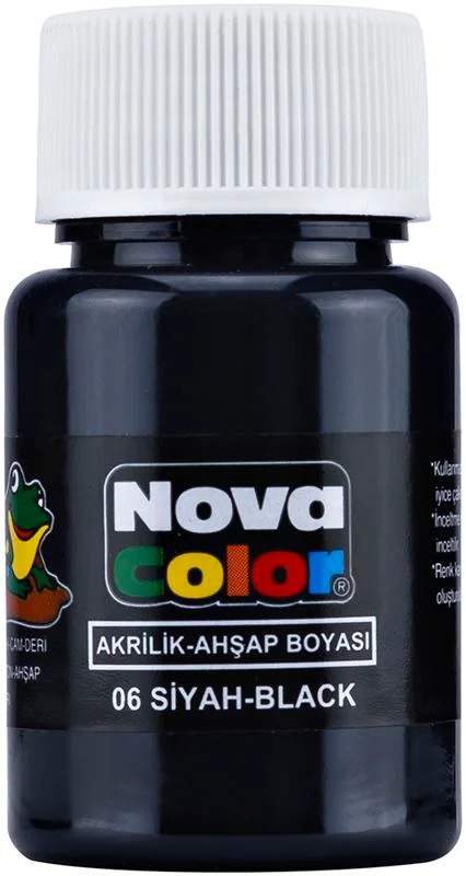 NOVA COLOR AKRİLİK BOYA SİYAH ŞİŞE NC-174 (Best)