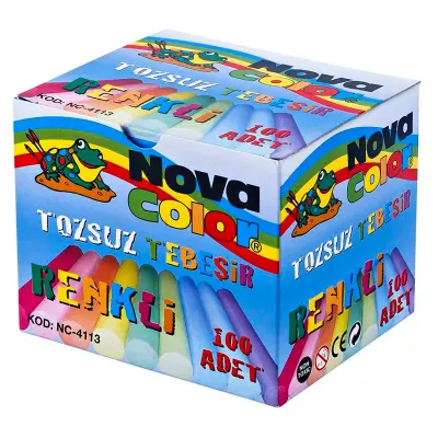 NOVA COLOR TOZSUZ TEBEŞİR 100 LÜ RENKLİ NC-4113 (Best)