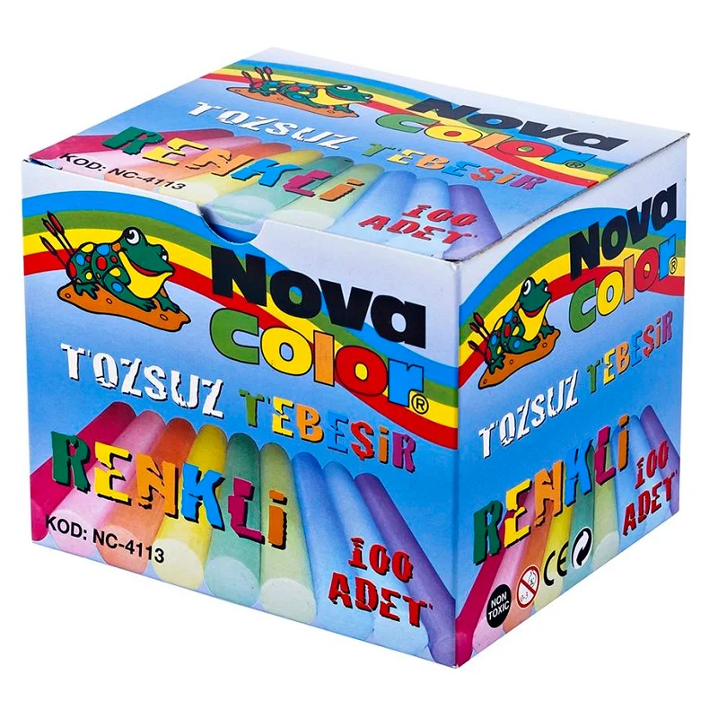 NOVA COLOR TOZSUZ TEBEŞİR 100 LÜ RENKLİ NC-4113 (Best)