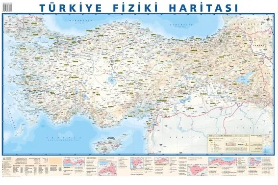 ODAK 50x70 TÜRKİYE SİYASİ-FİZİKİ HARİTASI (Best)