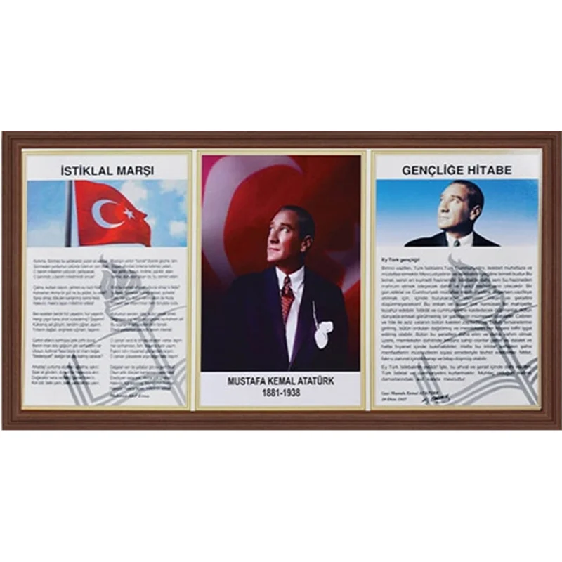 PANDA MİLLİ LEVHA 3'LÜ 45x90 AHŞAP ÇERÇEVE PAN424 (Best)