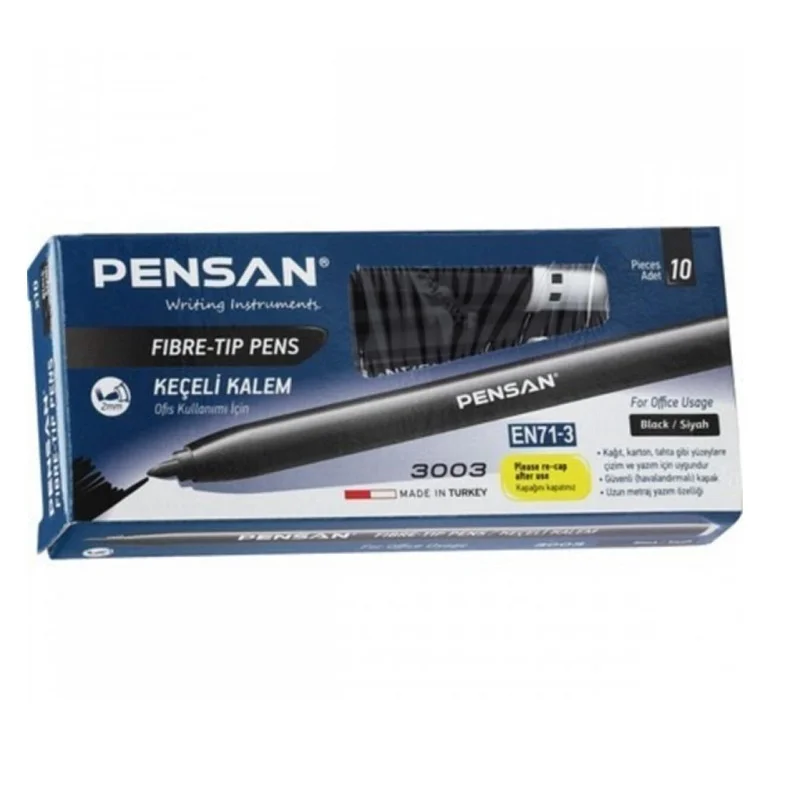 PENSAN 3003 SİYAH KEÇELİ KALEM (Best)