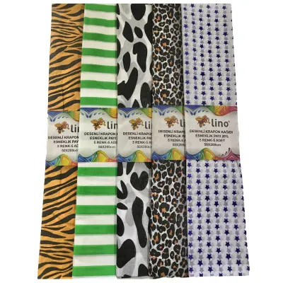 LINO PA-026A DESENLİ KRAPON KAĞIDI 5 Lİ 50x200 cm (Best)