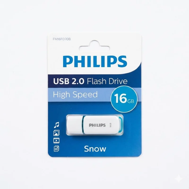 PHILIPS 16 GB SNOW USB2.0 BELLEK MAVİ/BEYAZ FM16FD70B/00 (Best)