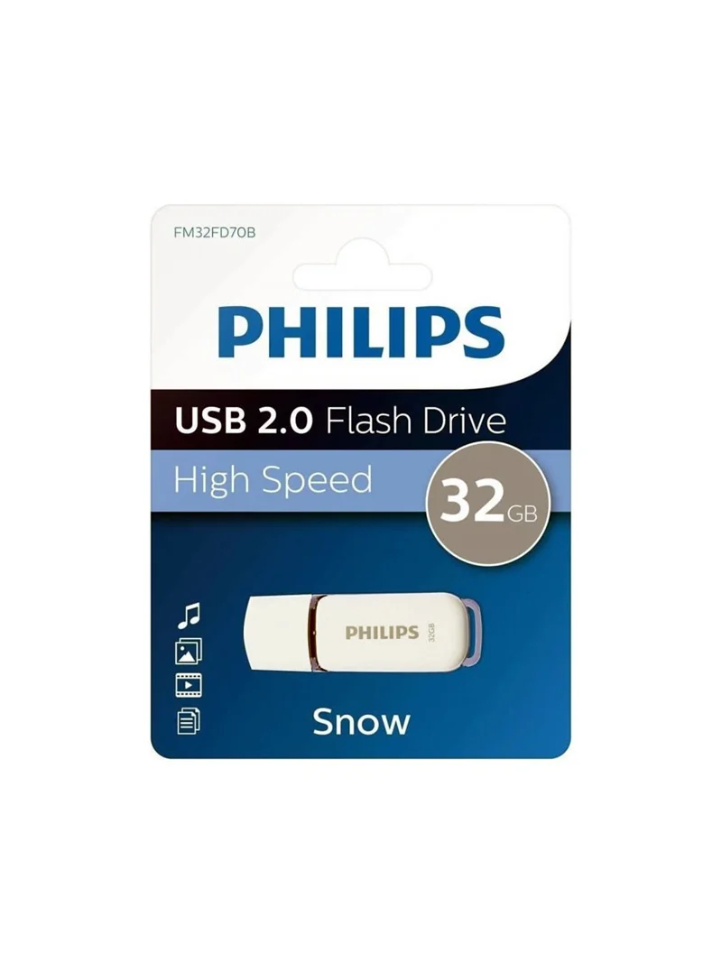 PHILIPS 32 GB SNOW USB 2.0 BELLEK GRİ/BEYAZ FM32FD70B/00 (Best)
