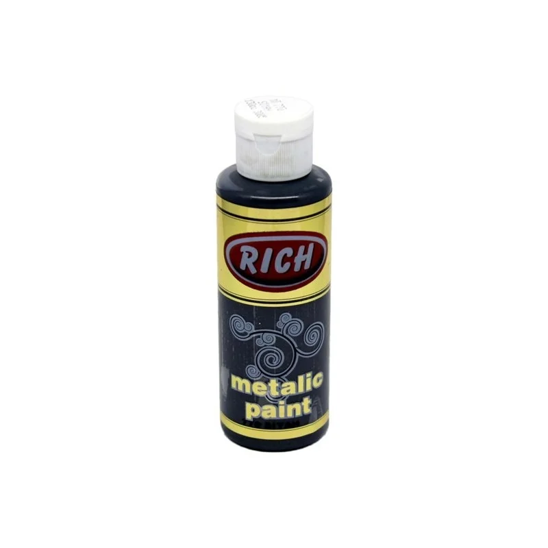 RICH 0770 METALİK AKRİLİK BOYA 03985 SİYAH 120 cc (Best)