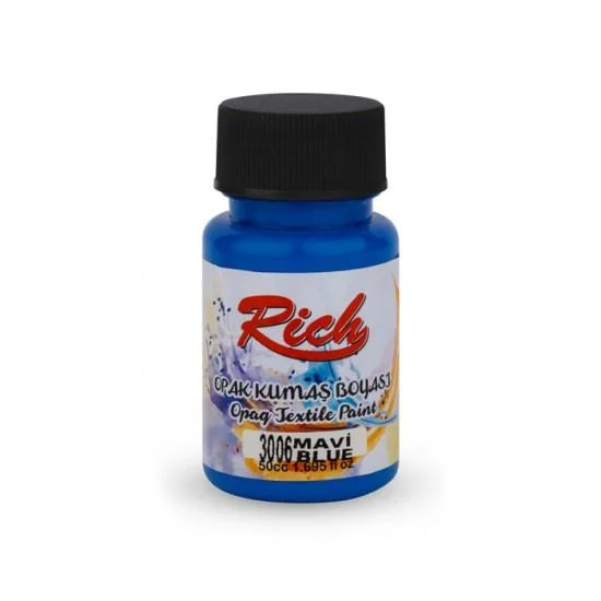 RICH AKRİLİK KUMAŞ BOYASI 01543 MAVİ 50 cc. (Best)