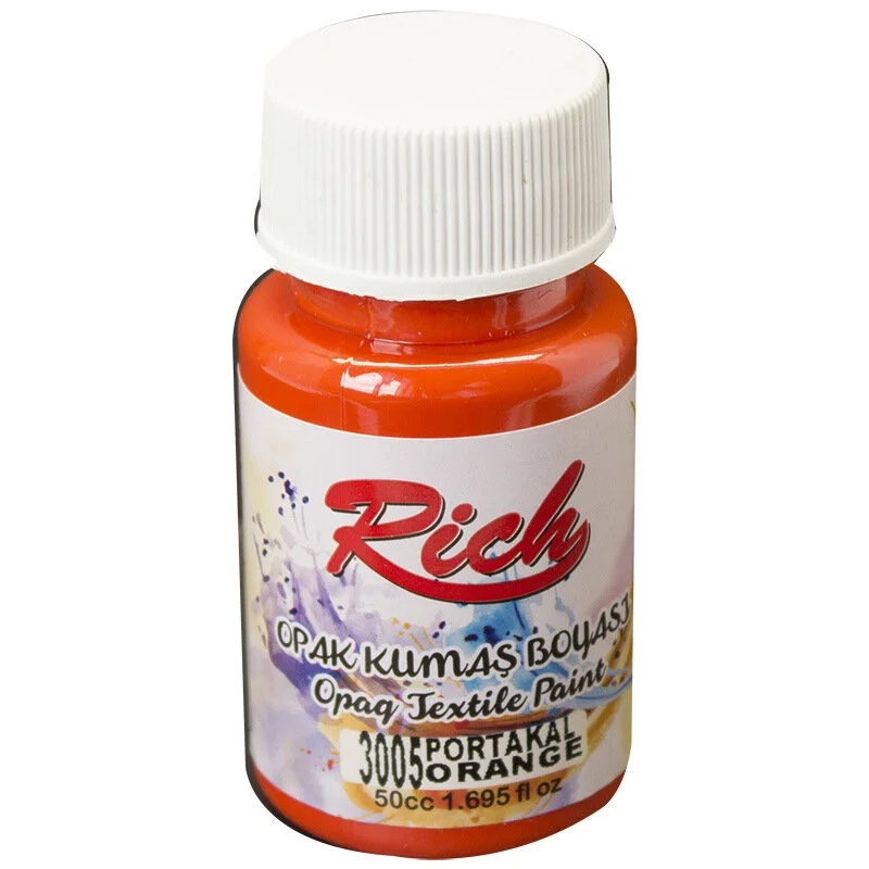 RICH AKRİLİK KUMAŞ BOYASI 03465 PORTAKAL 50 cc. (Best)