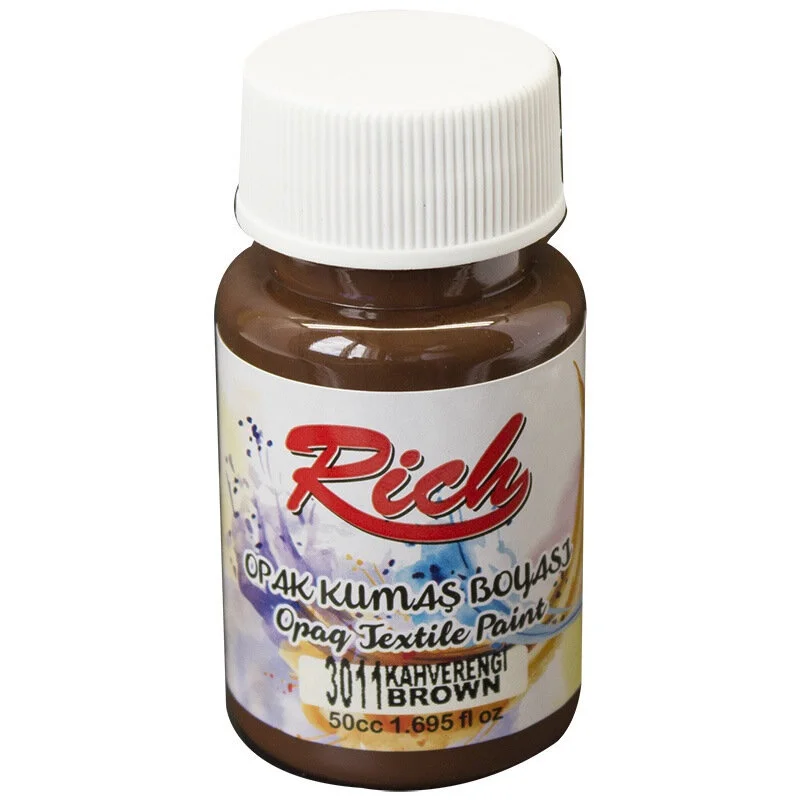 RICH AKRİLİK KUMAŞ BOYASI 03472 KAHVERENGİ 50 cc. (Best)