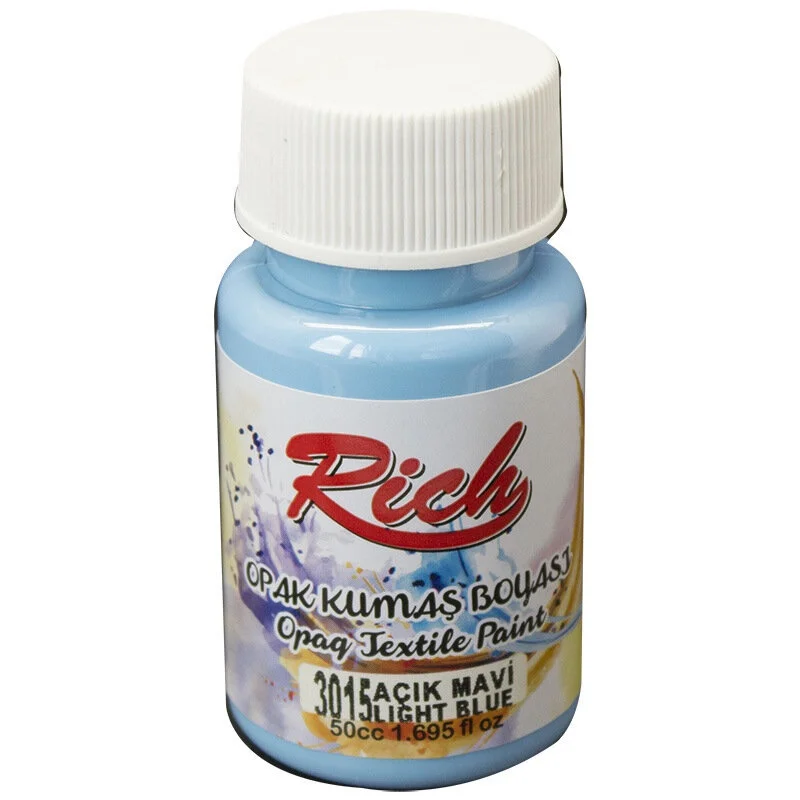 RICH AKRİLİK KUMAŞ BOYASI 03476 AÇIK MAVİ 50 cc. (Best)