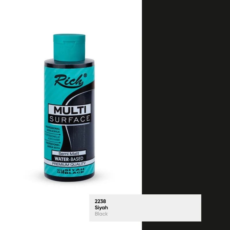 RICH MULTİ AKRİLİK BOYA 2238 SİYAH 120 cc (Best)
