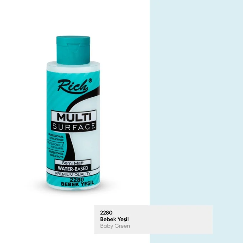 RICH MULTİ AKRİLİK BOYA 2280 BEBEK YEŞİLİ 120 cc (Best)