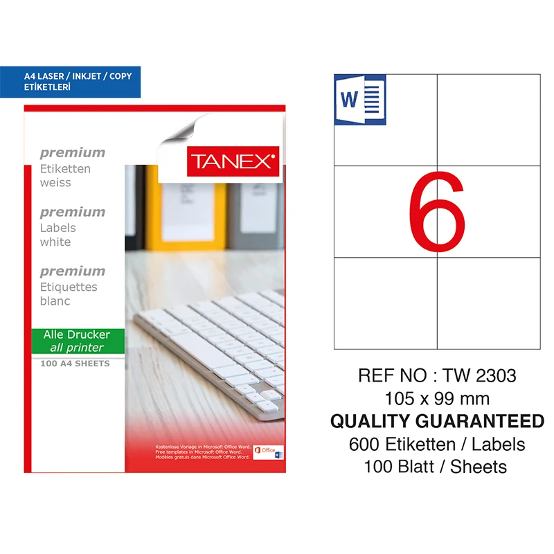TANEX 105x99 LASER ETİKET TW-2303 (Best)