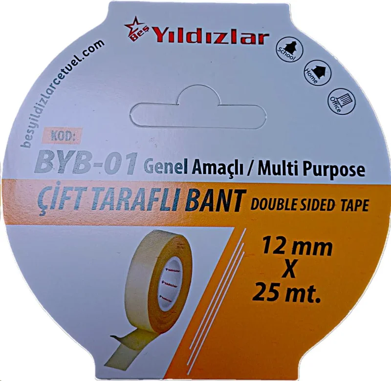 YILDIZLAR 12x25 ÇİFT TARAFLI BANT BYB-01 (Best)