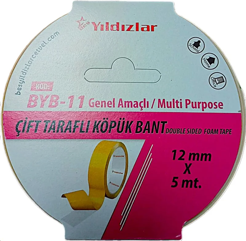 YILDIZLAR 12x5 ÇİFT TARAFLI KÖPÜK BANT BYB-11 (Best)