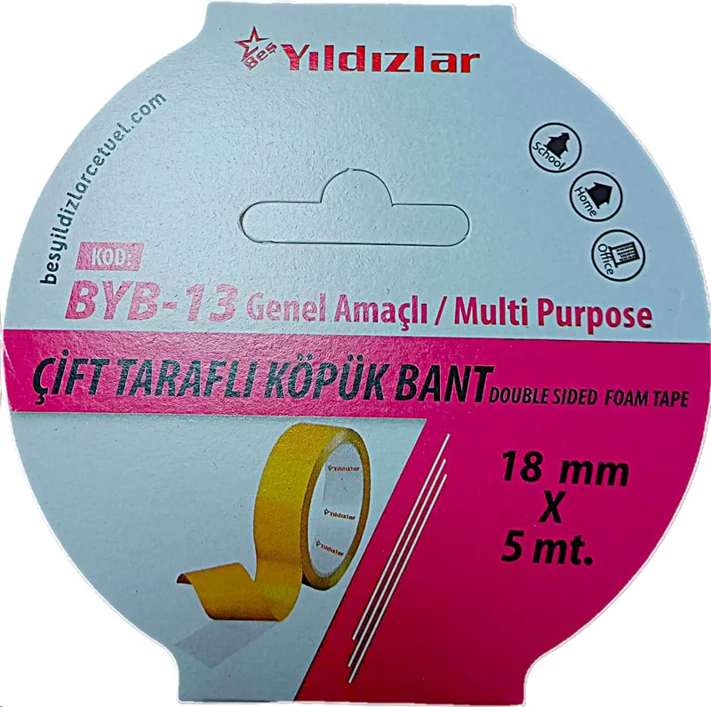 YILDIZLAR 18x5 ÇİFT TARAFLI KÖPÜK BANT BYB-13 (Best)