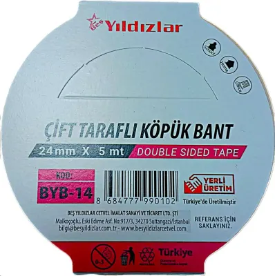 YILDIZLAR 24x5 ÇİFT TARAFLI KÖPÜK BANT BYB-14 (Best)