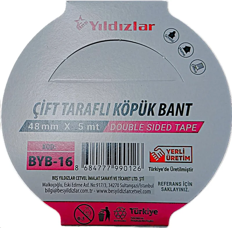 YILDIZLAR 48x5 ÇİFT TARAFLI KÖPÜK BANT BYB-16 (Best)